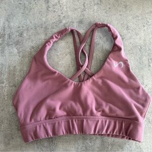 Elegant Mauve Sports Bra with Crossback Design - TLF Apparel